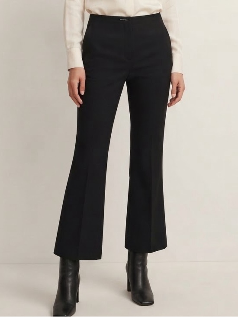 Club Monaco Sz 6 Black Business Casual Bootcut Cropped Office Pants